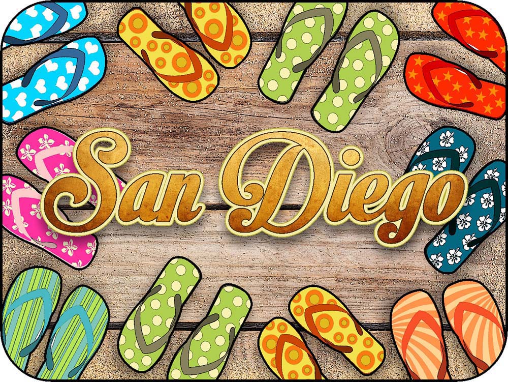 SanDiego California Flip Flops Border