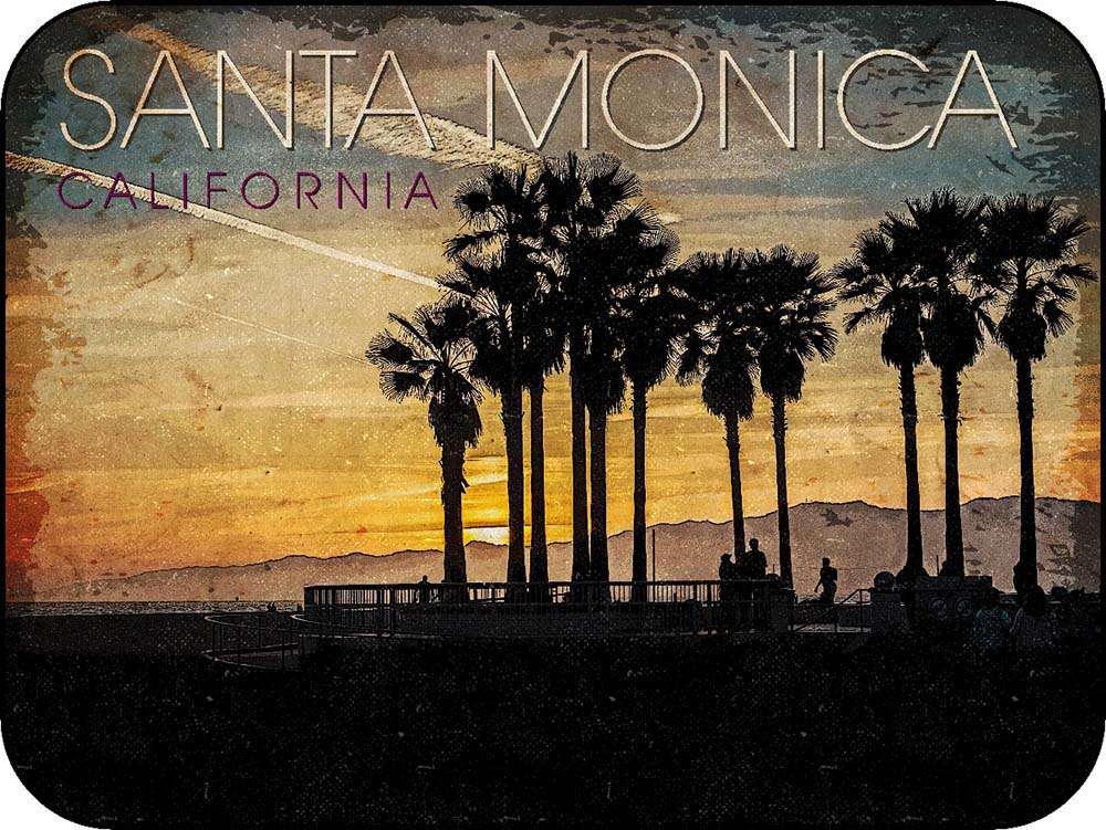 Santa Monica California Sunset Silhouettes