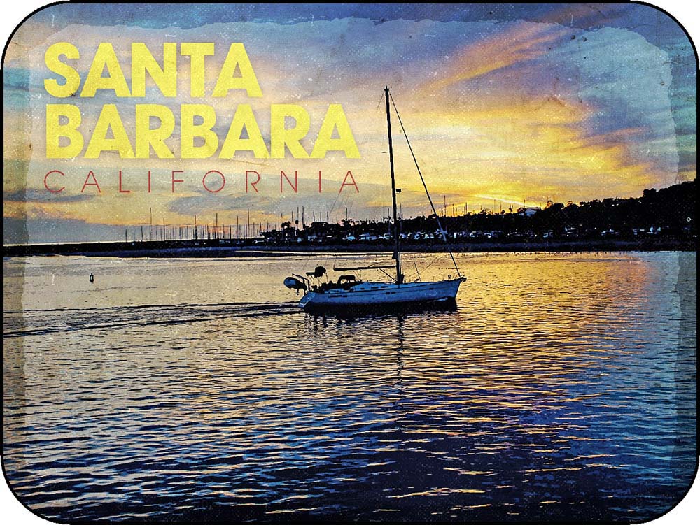 Santa Barbara California Sunset Boat