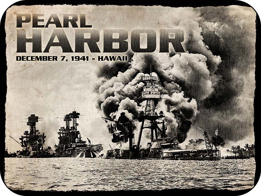 Pearl Harbor Hawaii 1941 Attack Black & White