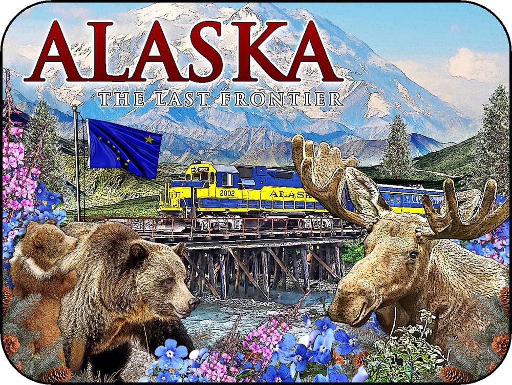 Alaska Last Frontier Train & Mountainscape