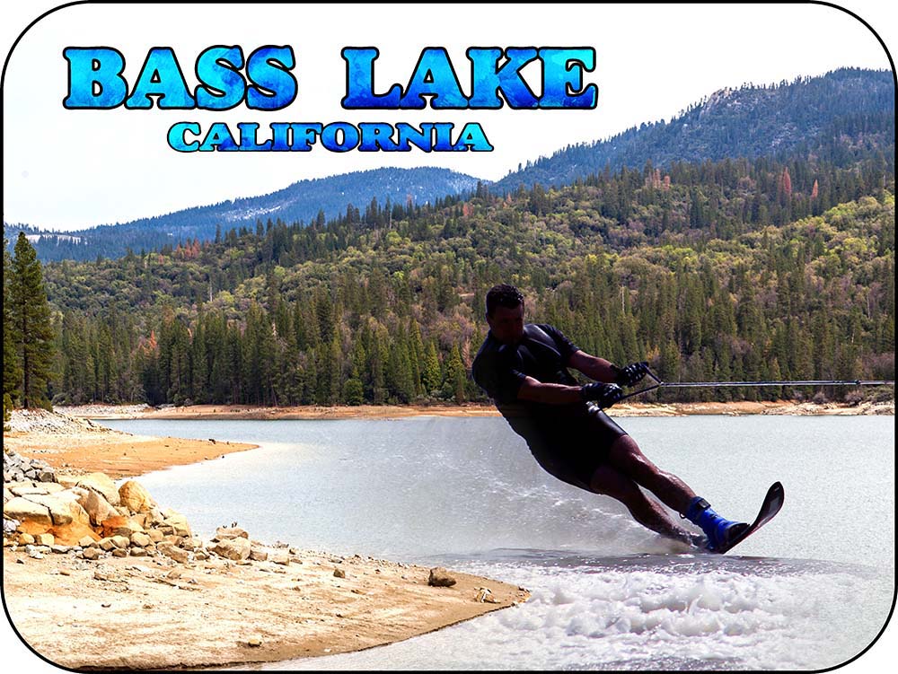 Bass Lake Water Skier Shore California Magnet