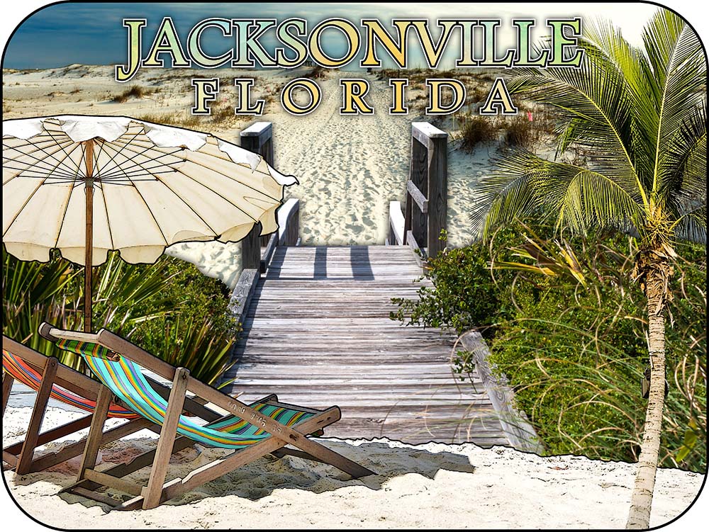 Jacksonville Florida Beach Scene Magnet